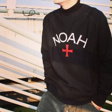 NOAH 전면로고 크로프린트 크루넥 맨투맨 티셔츠