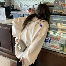 ADER ERROR  레귤러자수 포인트 코튼 긴팔 티셔츠