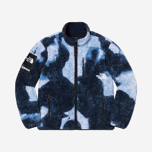 노스페이스 x 슈프림 21FW  블리치 데님 프린트 플리스 자켓