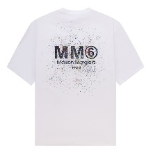 메종마르지엘라  MM6  컬러풀 스프레드  프린트 로고 반팔 티셔츠