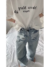 메종마르지엘라 23SS 불규칙패턴  언발란스 커팅 반팔 티셔츠