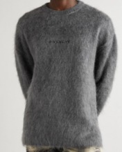 GIVENCH 지방시 그레이 모헤어 백포인트 니트