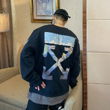 OFFWHITE  오프화이트 화살로고 모네 유화 프린팅 맨투맨