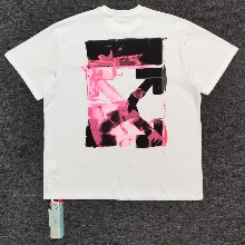 OFF WHITE 아크릴 페인팅  백로고 반팔 티셔츠