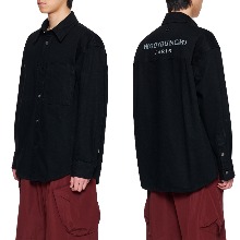 우영미 WYM 로고 블랙 데님 셔츠
