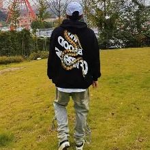 RRR123 FOG 매튜 바이퍼 프린트 빈티지 후드티셔츠