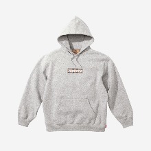 SUPREME X 버버리 23FW 빅로고 후드티셔츠 - 블랙,그레이