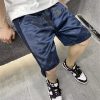 RRR123 새틴 블루 사이드 밴딩 반바지