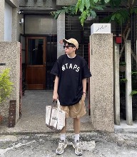 WTAPS 전면로고 프린트 코튼 클래식 반팔 티셔츠