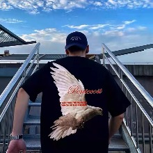 RRR123 비둘기 백프린팅 PEACE  반팔 티셔츠